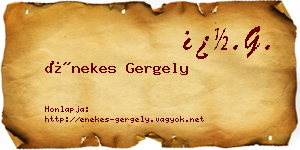Énekes Gergely névjegykártya